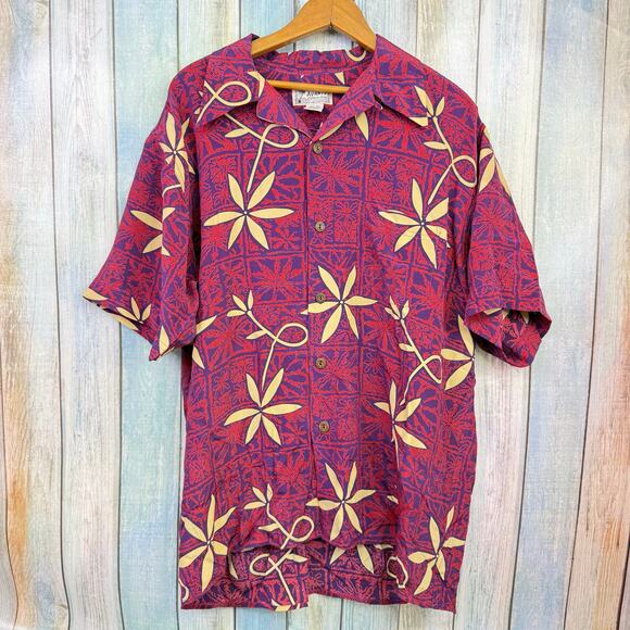 AVANTI Blue Hawaii Elvis Presley Silk Tropical Shirt Large Aloha Vintage Tiki - Picture 5 of 9
